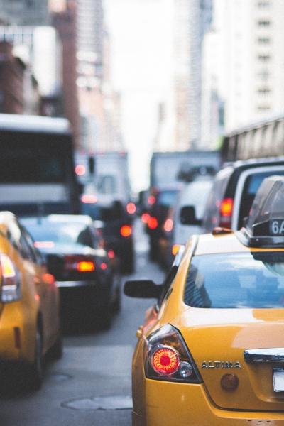 Taxis in New York City stuck in traffic