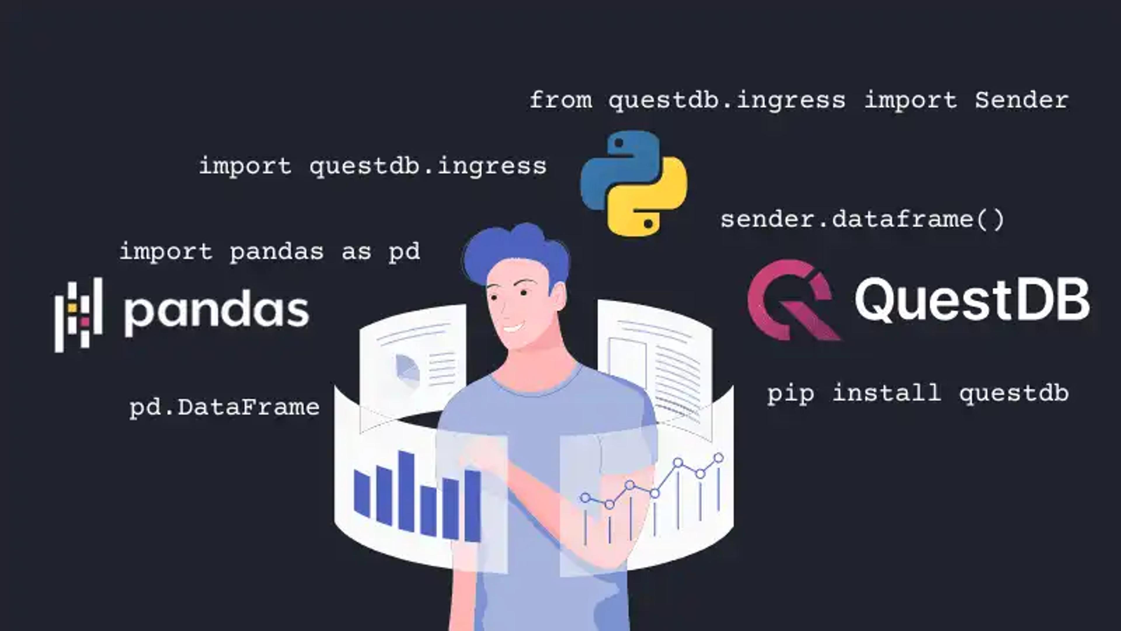 Banner for blog post "Loading Pandas DataFrames into QuestDB"