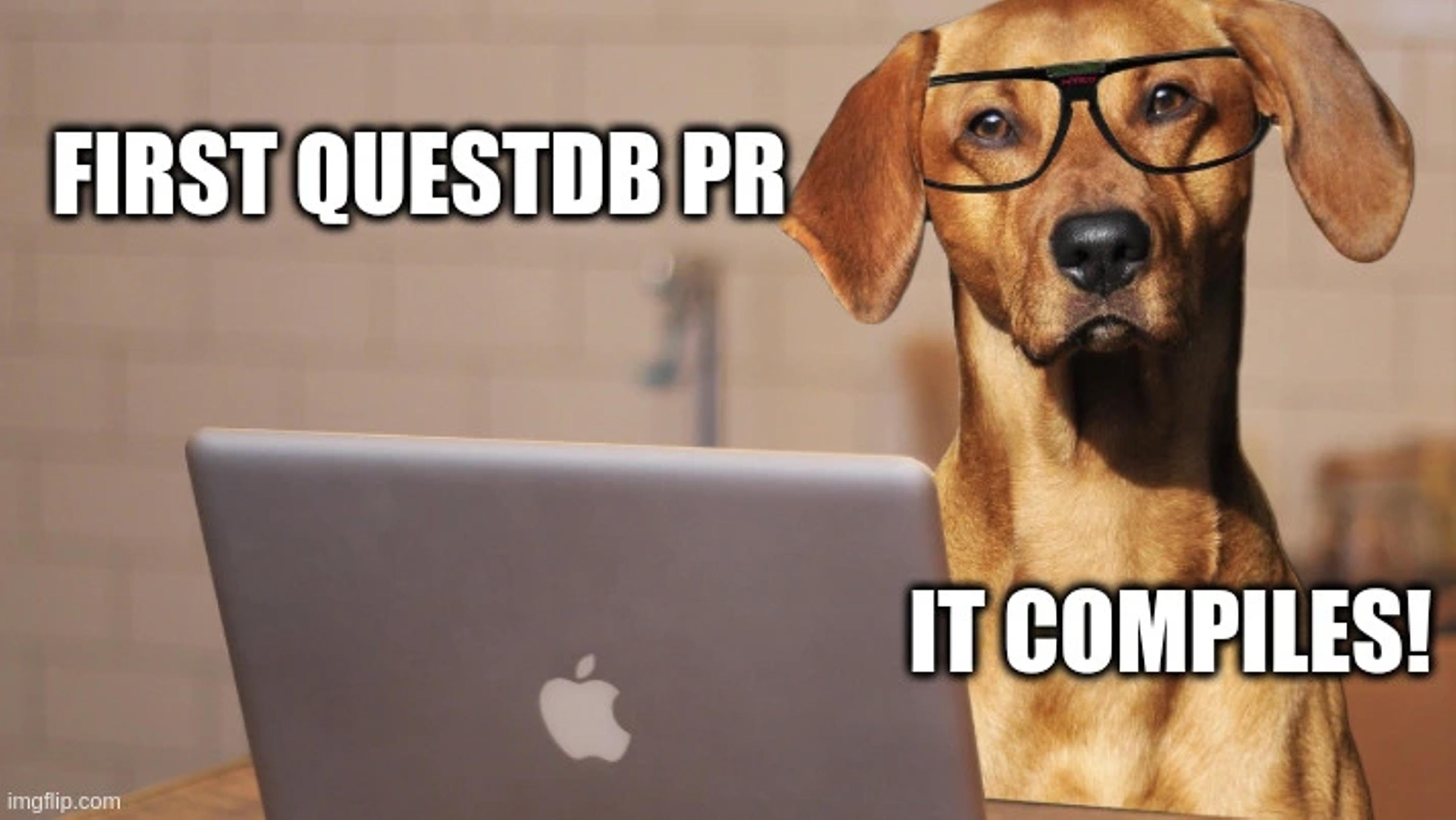 Banner for blog post "A cloud engineer's first QuestDB Pull Request"