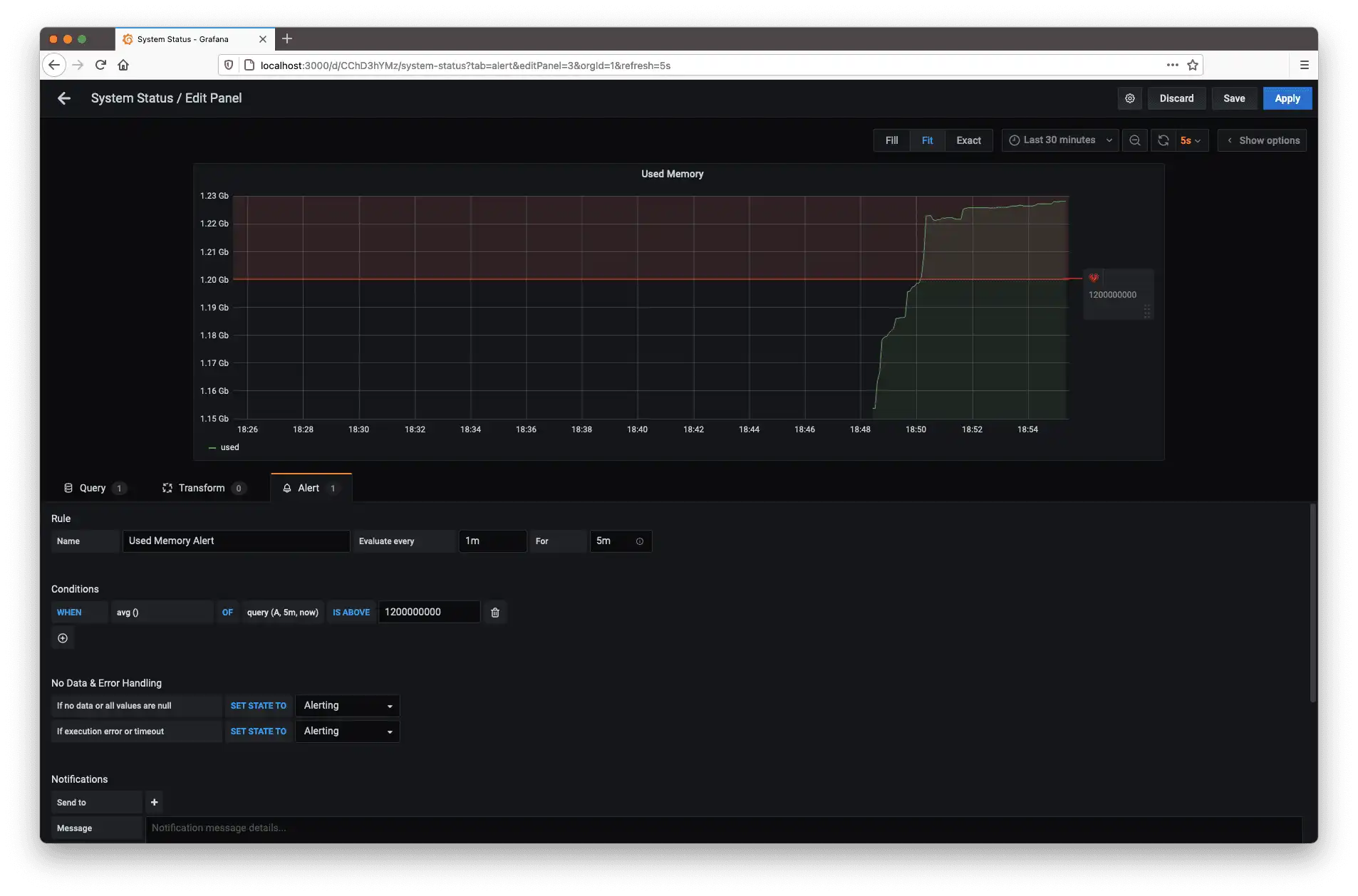 Alerts being triggered in Grafana based on data in QuestDB