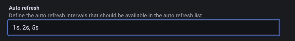 Dropdown with various times, from 15m to 5s.