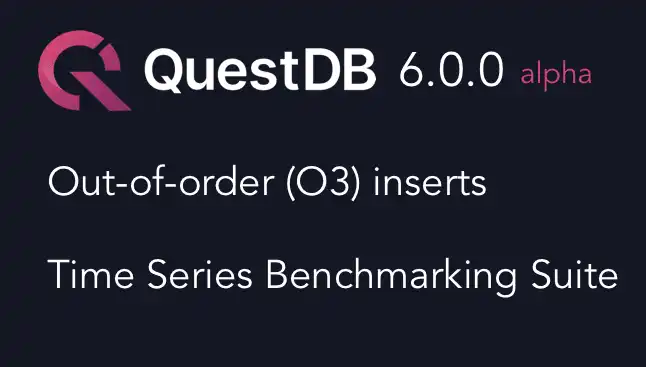Banner for blog post with title "QuestDB version 6.0 alpha"