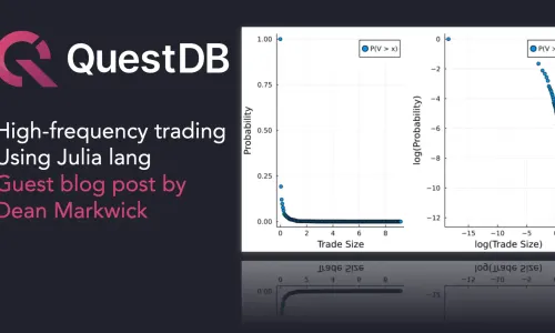 Banner for blog post with title "High frequency finance with Julia and QuestDB"