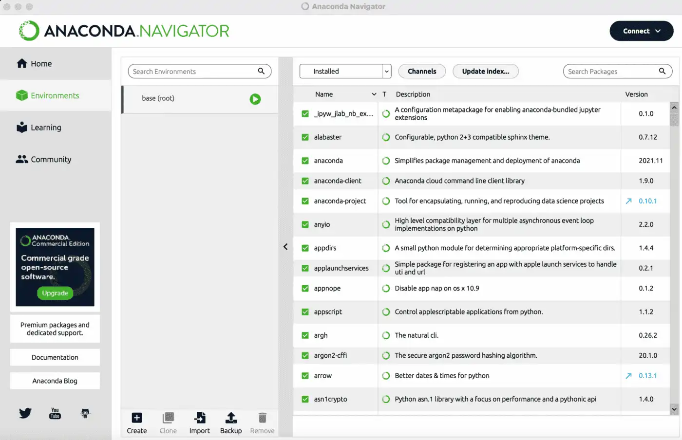 A screenshot of Anaconda Navigator
