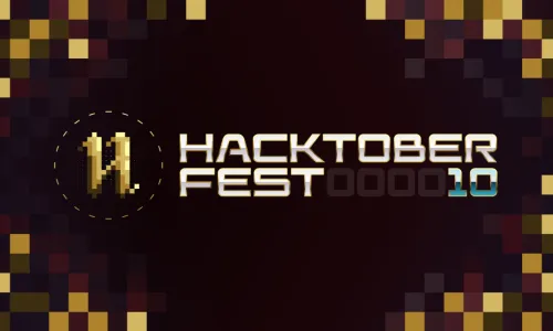 Banner for blog post with title "QuestDB + Hacktoberfest 2023: 10 Years of Hacking"