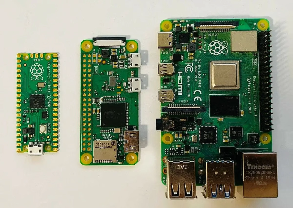 The Pico next to its bigger brother, the Pi