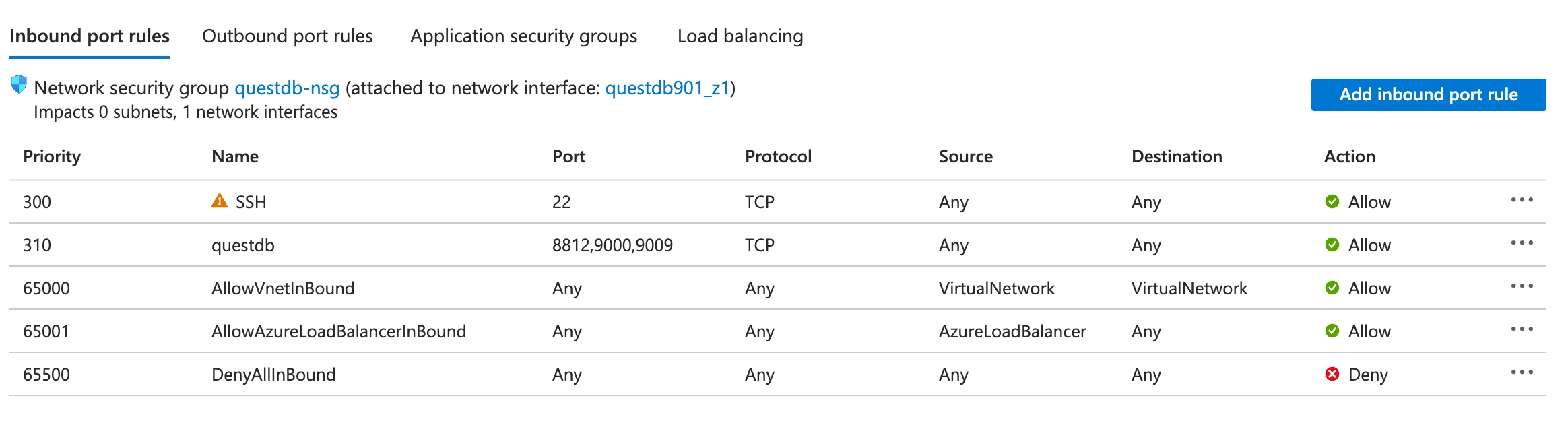 Firewall rules for your Azure VM